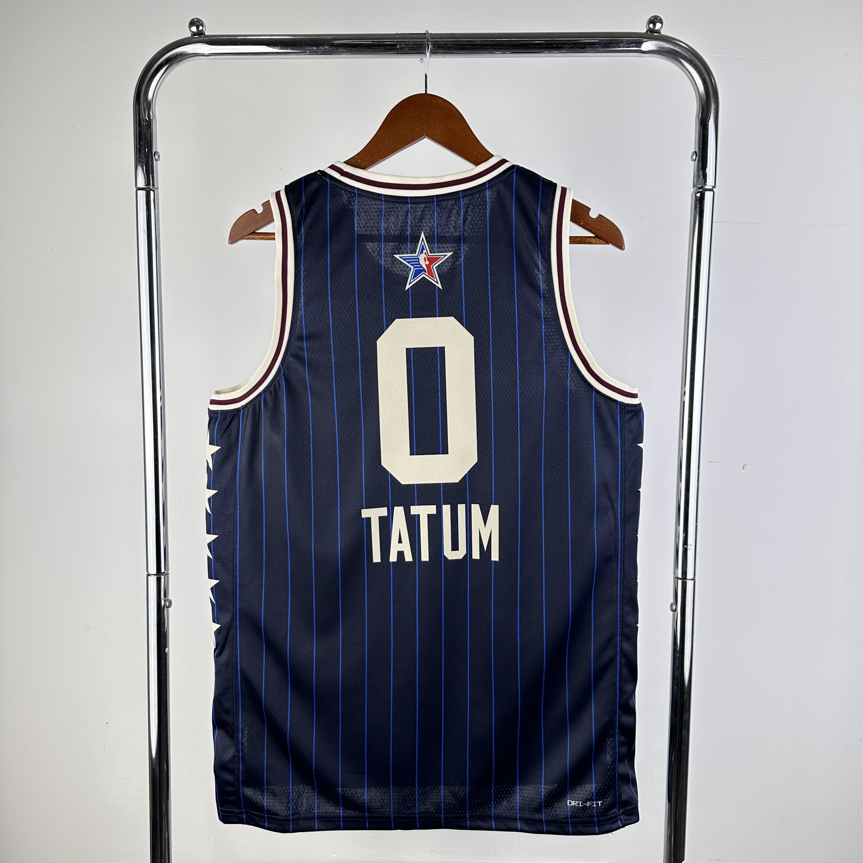 Men All-star season #0 Tatum Blue Stripe 2024 NBA Jersey->more jerseys->NBA Jersey